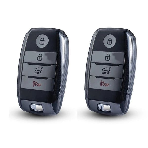 JVCV® Soft TPU Transparent Cover – Compatible with Kia Keys (Transparent Black)