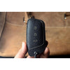 JVCV® Soft Handmade Lychee Pattern Leather Key Cover Compatible with MG Hector, Hector Plus and Windsor EV Smart Key