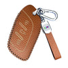JVCV® Soft Handmade Lychee Pattern Leather Key Cover Compatible with MG ZS EV and Astor Smart Key