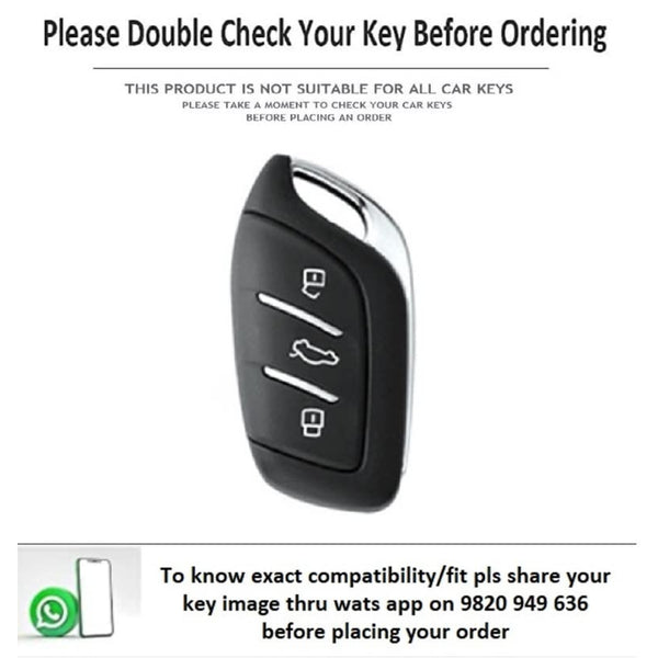 JVCV® Soft Handmade Lychee Pattern Leather Key Cover Compatible with MG ZS EV and Astor Smart Key