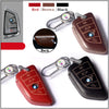 JVCV® Handmade Leather Car Key Cover – Compatible with BMW 2, 3, 5, 6, 7 Series, X1, X2, X3, X5, X6 – Blade Smart Key