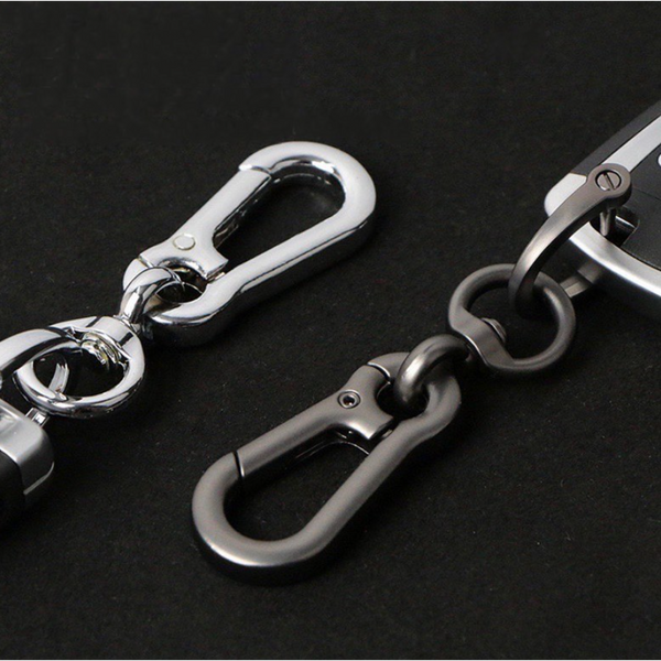 JVCV® 2-Pack Metal Keychain Set – Quick-Release Horseshoe D-Ring + Round Carabiner Key Holder for Car, Bike, Office & Home Keys