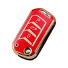 JVCV® Gold Border TPU Car Key Cover – Compatible with Mahindra XUV700, 3XO, Thar, Scorpio, Scorpio N & More – 3 Button Flip Key