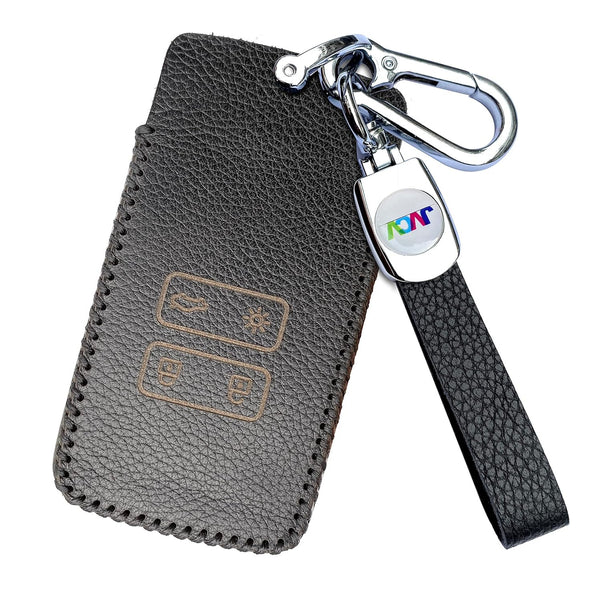 JVCV® Soft Handmade Lychee Pattern Leather Key Cover Compatible with Renault Kiger Triber Smart Key