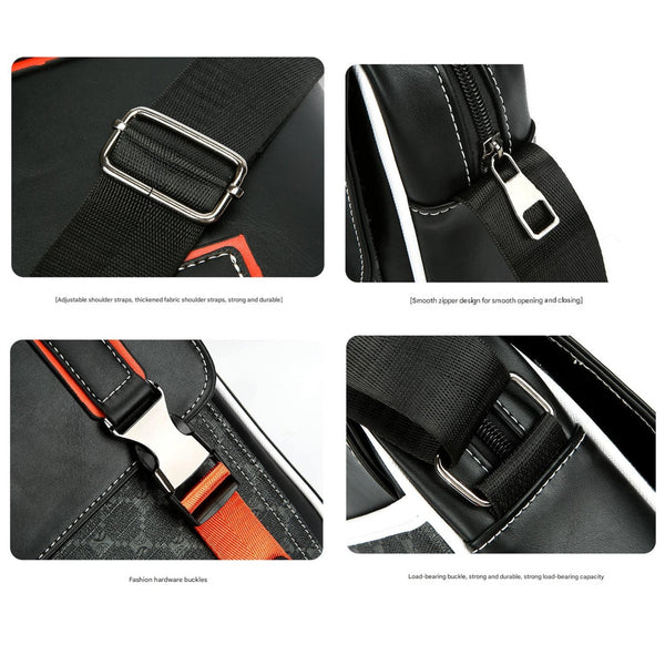 JVCV® Men’s Premium Messenger Bag – Stylish PU Leather Crossbody Shoulder Bag with Adjustable Strap & Unique Checkered Design – Perfect for Work & Travel