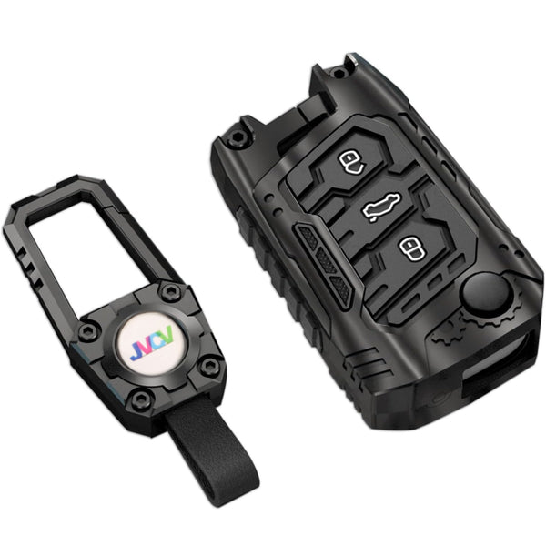 JVCV® Metal Key Cover compatible with Skoda Slavia Kushaq Taigun Tiguan Virtus Octavia Kodiaq Superb Folding Key