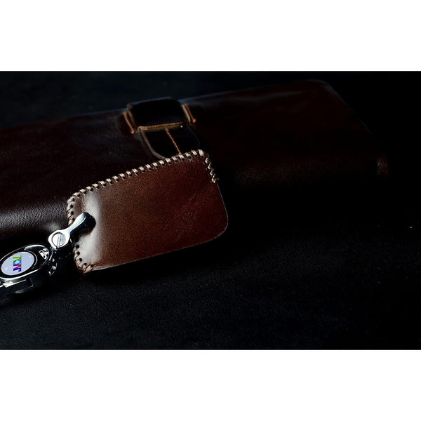 JVCV® Car Styling Soft Handmade Leather Key Cover Compatible with Skoda Slavia Kushaq Octavia Taigun Tiguan Virtus Kodiaq Superb Folding Key