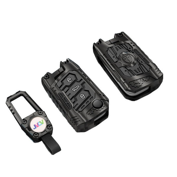 JVCV® Metal Key Cover compatible with Skoda Slavia Kushaq Taigun Tiguan Virtus Octavia Kodiaq Superb Folding Key