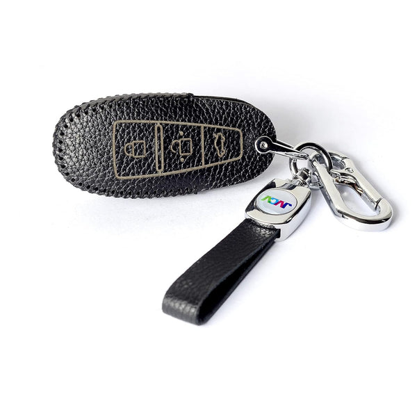 JVCV® Soft Handmade Lychee Pattern Leather Key Cover Compatible with Maruti Suzuki Baleno Ciaz Vitara Brezza S Cross Swift Ignis and Toyota Urban Cruiser Smart Key