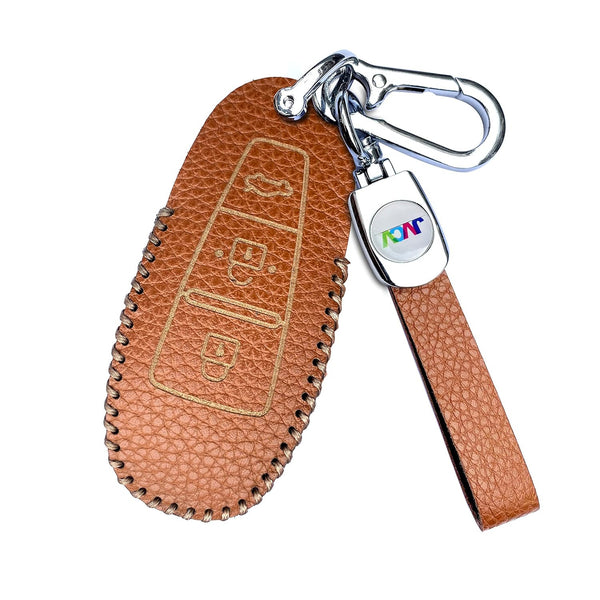 JVCV® Soft Handmade Lychee Pattern Leather Key Cover Compatible with Maruti Suzuki Baleno Ciaz Vitara Brezza S Cross Swift Ignis and Toyota Urban Cruiser Smart Key