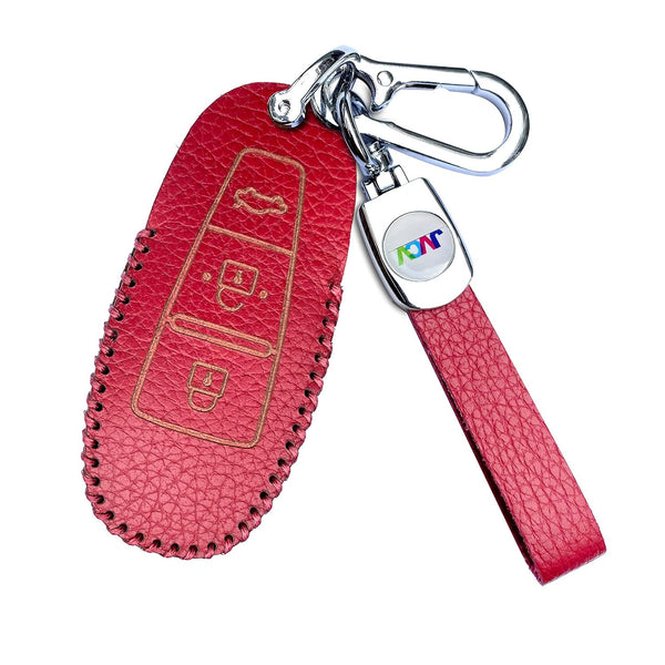 JVCV® Soft Handmade Lychee Pattern Leather Key Cover Compatible with Maruti Suzuki Baleno Ciaz Vitara Brezza S Cross Swift Ignis and Toyota Urban Cruiser Smart Key
