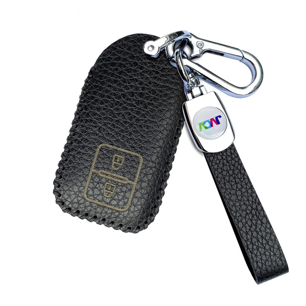 JVCV® Soft Handmade Lychee Pattern Leather Key Cover Compatible with Suzuki Jimny, Fronx, Grand Vitara, BALENO, XL6, Swift, ERTIGA, DZIRE and Toyota Glanza Urban Cruiser Hyryder 2 Button Smart Key