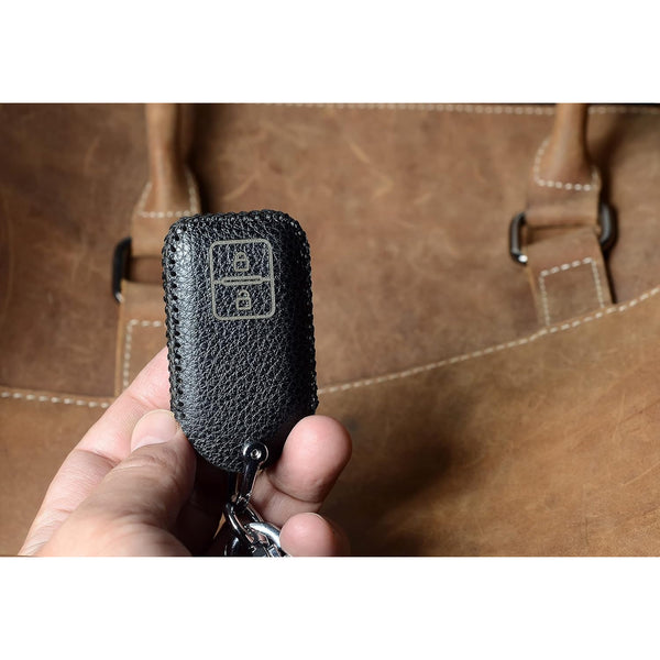 JVCV® Soft Handmade Lychee Pattern Leather Key Cover Compatible with Suzuki Jimny, Fronx, Grand Vitara, BALENO, XL6, Swift, ERTIGA, DZIRE and Toyota Glanza Urban Cruiser Hyryder 2 Button Smart Key