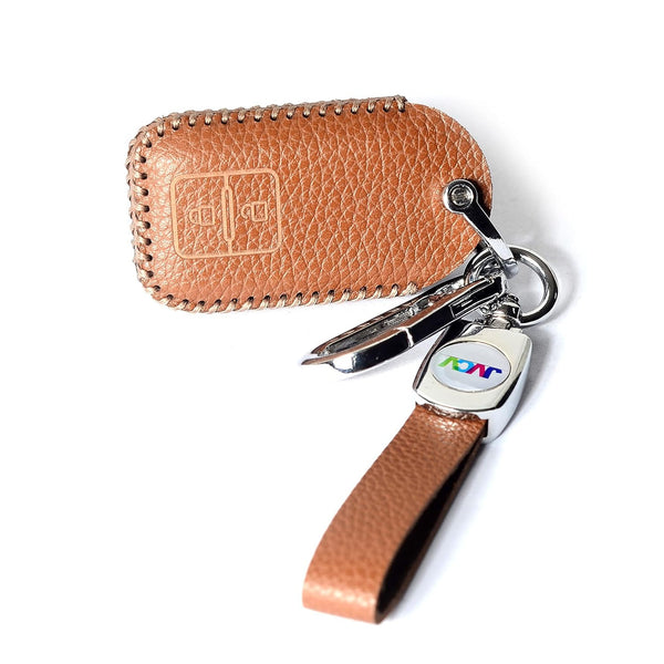 JVCV® Soft Handmade Lychee Pattern Leather Key Cover Compatible with Suzuki Jimny, Fronx, Grand Vitara, BALENO, XL6, Swift, ERTIGA, DZIRE and Toyota Glanza Urban Cruiser Hyryder 2 Button Smart Key