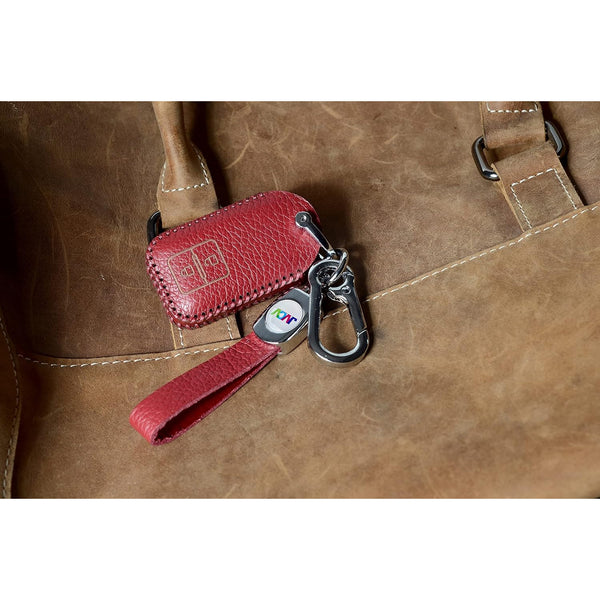 JVCV® Soft Handmade Lychee Pattern Leather Key Cover Compatible with Suzuki Jimny, Fronx, Grand Vitara, BALENO, XL6, Swift, ERTIGA, DZIRE and Toyota Glanza Urban Cruiser Hyryder 2 Button Smart Key