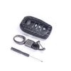 Silicone Car Styling Soft Carbon Fiber Pattern Key Cover Compatible With Toyota Smart Key With Keychain, Black