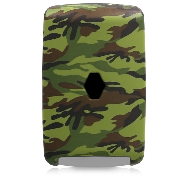 Car Styling Soft Silicone Camouflage Key Cover Compatible with Renault Kiger Triber Smart Keys (Green Camouflage)
