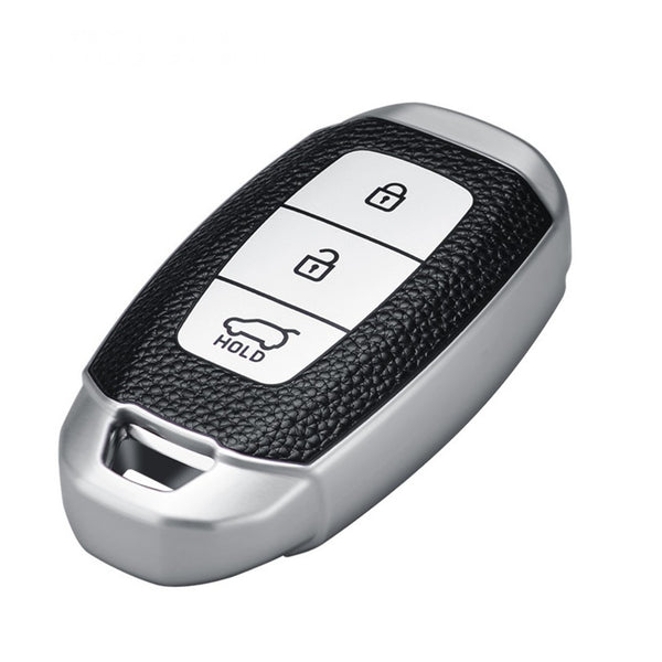 JVCV® Premium Soft TPU Leather Pattern Key Cover Compatible with Hyundai Smart Key