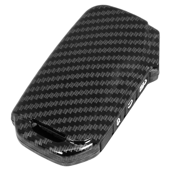 Hard Case Key Cover Compatible with Kia Seltos 2023 Facelift HTX and Carens X Line 4 Button Smart Key (Carbon Black)