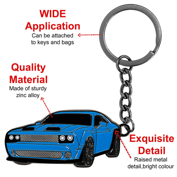 JVCV® Metal Car Model Keychain – Premium Automotive Keyring & Stylish Gift for Car Lovers, Enthusiasts & Collectors
