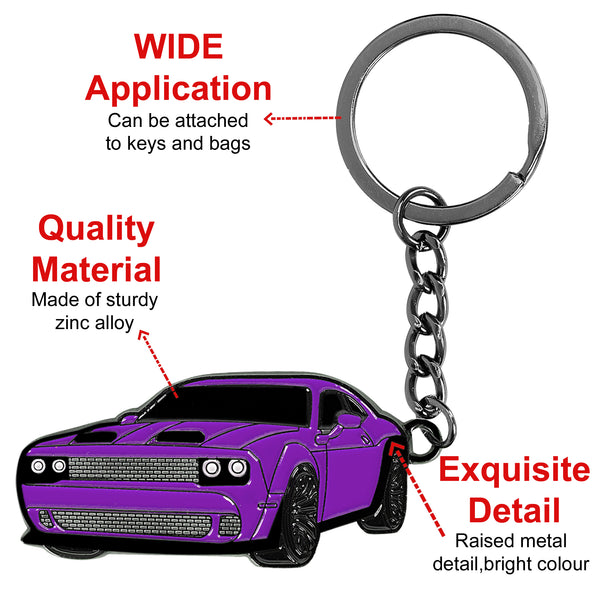 JVCV® Metal Car Model Keychain – Premium Automotive Keyring & Stylish Gift for Car Lovers, Enthusiasts & Collectors