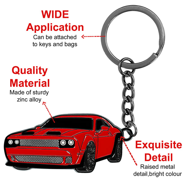 JVCV® Metal Car Model Keychain – Premium Automotive Keyring & Stylish Gift for Car Lovers, Enthusiasts & Collectors