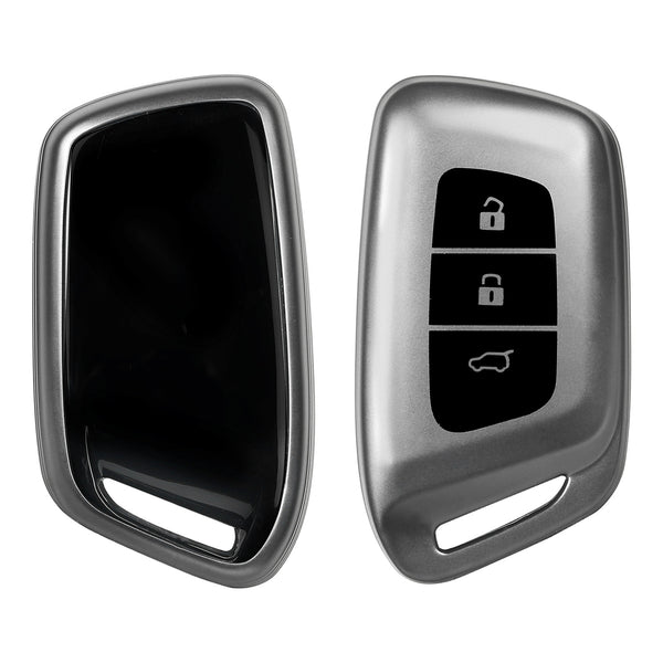 JVCV® Soft Matte Finish TPU Key Cover Compatible with MG Hector and Hector Plus Smart Key (GunMetal Grey)