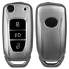 JVCV® Soft Matte Finish TPU Cover Compatible with Tata Tiago Tigor Nexon Punch Hexa Zest Bolt Safari Storme Flip Key (GunMetal Grey)