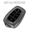 JVCV® Soft Matte Finish TPU Cover Compatible with TATA NEXON, Harrier, Tiago EV, ALTROZ, TIGOR BS6, Safari 2021 Safari Gold, Punch 4 Button Smart Key (GunMetal Grey)