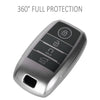 JVCV® Soft Matte Finish TPU Cover Compatible with Kia Seltos Sonet Carens 4 Button Smart Key (GunMetal Grey)