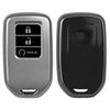 JVCV® Soft Matte Finish TPU Cover Compatible with Honda City, Elevate, Civic, Jazz, Amaze, CR-V, WR-V, BR-V 3/4 Button Push Button Start Smart Key (GunMetal Grey)