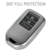 JVCV® Soft Matte Finish TPU Cover Compatible with Honda City, Elevate, Civic, Jazz, Amaze, CR-V, WR-V, BR-V 3/4 Button Push Button Start Smart Key (GunMetal Grey)