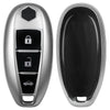 JVCV® Soft Matte Finish TPU Key Cover Compatible with Maruti Suzuki 2 and 3 Button Baleno Ciaz Vitara Brezza S Cross Swift Ignis and Toyota Urban Cruiser Smart Key (GunMetal Grey) ₹399.00