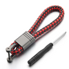 2 Pack Genuine Leather Keychain with Zinc Alloy Buckle Keyring