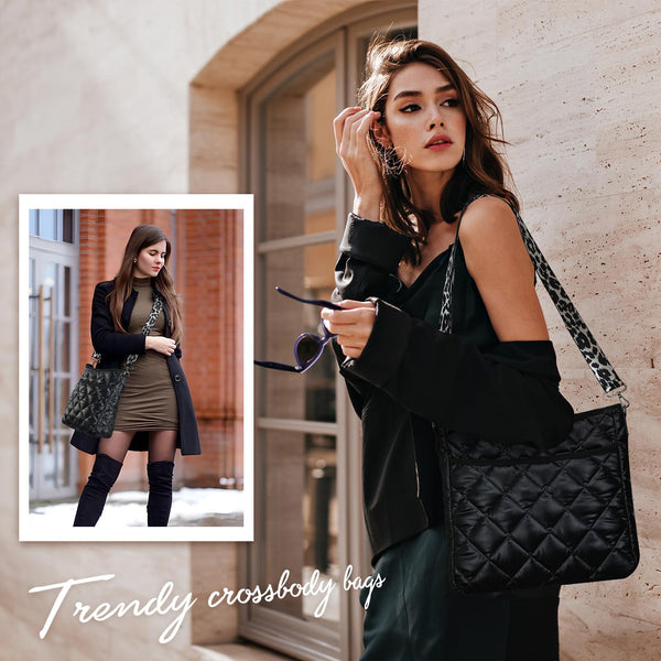 JVCV® Women’s Quilted Puffer Crossbody Bag – Lightweight & Stylish Shoulder Bag with Adjustable Strap – Perfect for Everyday & Travel