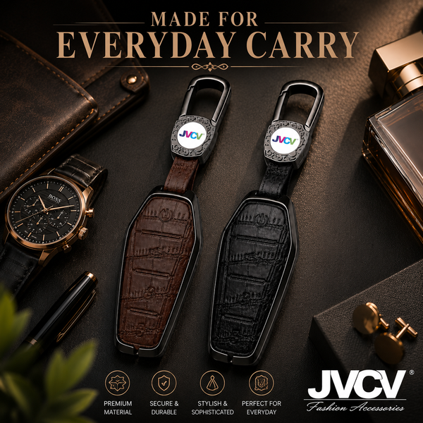 JVCV® Premium Metal & Leather Key Cover – Compatible with BYD Atto 3, Seal, Sealion 7 & eMax 7 Smart Key