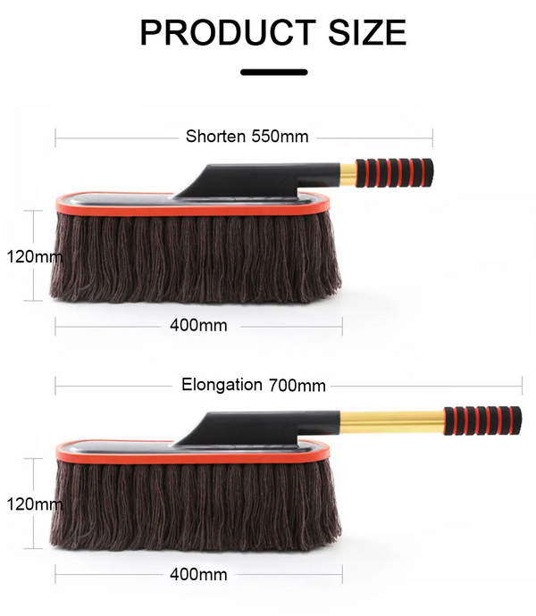 JVCV® Microfiber Car Duster Brush with Extendable Handle Scratch Free Soft Car Brush Kit for Cars Truck SUV Office Home Kitchen Motorcycle for Cleaning Dusting Polishing Washing
