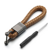 2 Pack Genuine Leather Keychain with Zinc Alloy Buckle Keyring