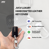 JVCV® Handmade Carbon-Fiber Pattern Leather Key Cover with keychain for Honda Cars - Includes Premium Keychain