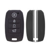 JVCV® Car Key Cover Compatible with Kia Seltos Sonet Carens 4 Button Smart Key - Rally Stripe