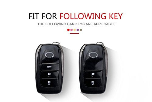 JVCV® Premium Soft TPU Leather Pattern Key Cover Compatible with Toyota Smart Key