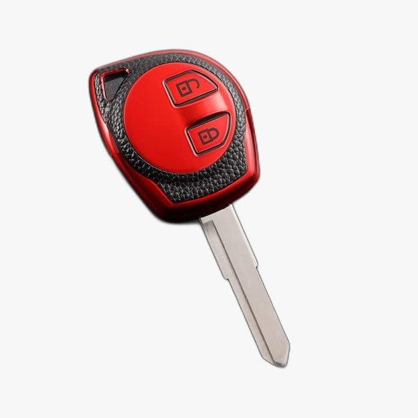 JVCV® Premium Soft TPU Leather Pattern Key Cover Compatible with 2 Button Key for Maruti Suzuki Swift Baleno S-Cross Ciaz Dzire WagonR SX4 Ritz