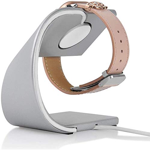 JVCV Sturdy Aluminum Platform Charger Stand Charging Dock Station Holder Cradle Compatible with Apple Watch/iWatch 2 3 4 38mm 40mm 42mm and 44 mm All Models