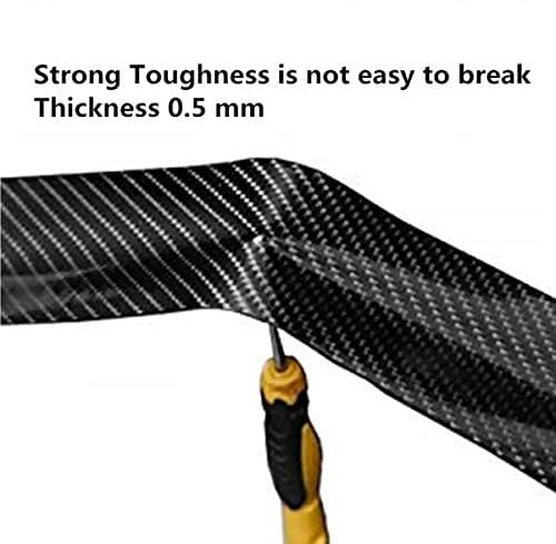 JVCV® Car Sticker 5D Gloss Carbon Fiber Rubber,Entry Guard Protector Strip Car Door Sill Protector,Bumper Door Guard Scuff Plate Protectors Tape Anti-Scratch Step
