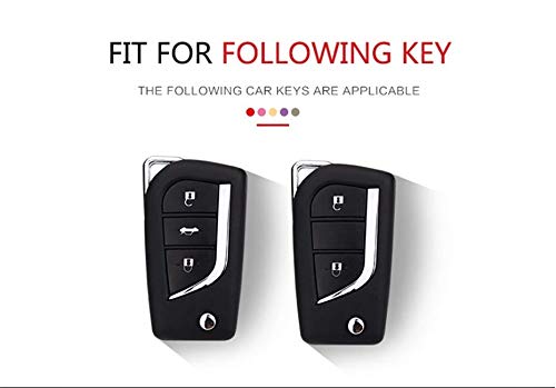 JVCV® Premium Soft TPU Leather Pattern Key Cover Compatible with Toyota Innova Crysta and Corolla Altis Flip Key