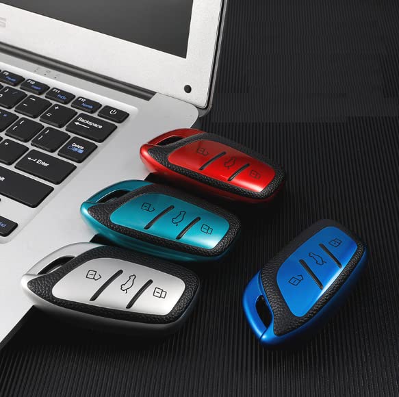 JVCV® Premium Soft TPU Leather Pattern Key Cover Compatible with MG ZS EV and Astor Smart Key