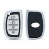 JVCV® Premium Soft TPU Leather Pattern Key Cover Compatible with Hyundai Smart Key