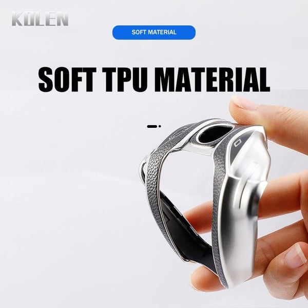 JVCV® Premium Soft TPU Leather Pattern Key Cover Compatible with BMW X Series Key