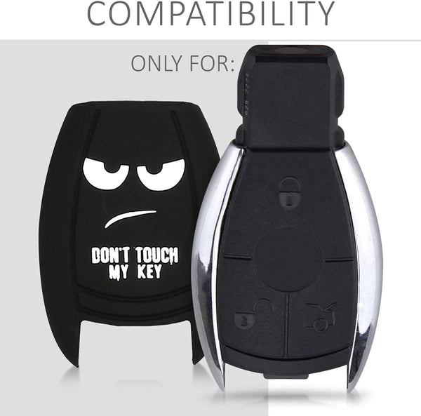 JVCV® Car Key Cover Compatible with Mercedes Benz Smart Key - Don't Touch My Key