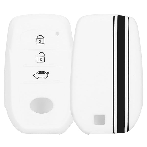 JVCV® Car Key Cover Compatible with Toyota Innova Crysta Hycross & Fortuner Smart Key - Rally Stripe